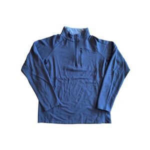 Free Fly Bamboo Heritage Quarter Zip Pullover Mens Medium Navy Blue Fleece #4220